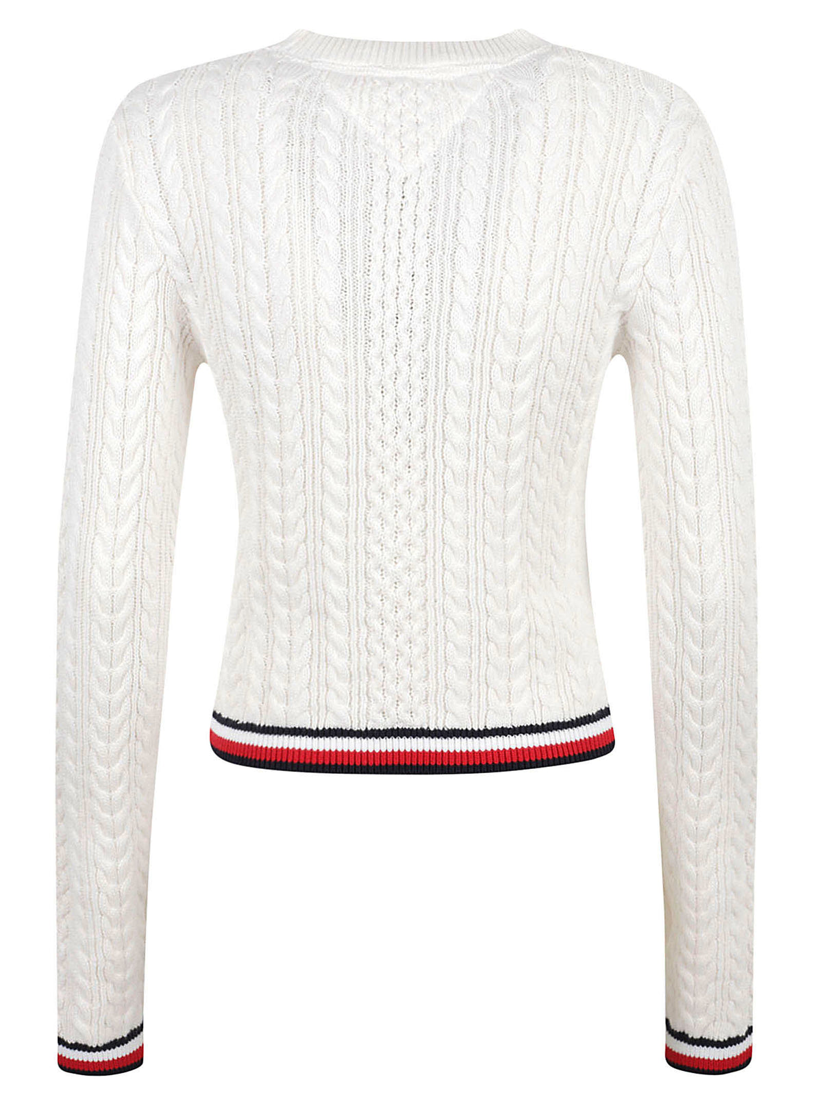 MAGLIONE GIROCOLLO DONNA TJW RWB TIPPING - TOMMY JEANS DW0DW22933 YBH ANCIENT WHITE TOMMY HILFIGER 