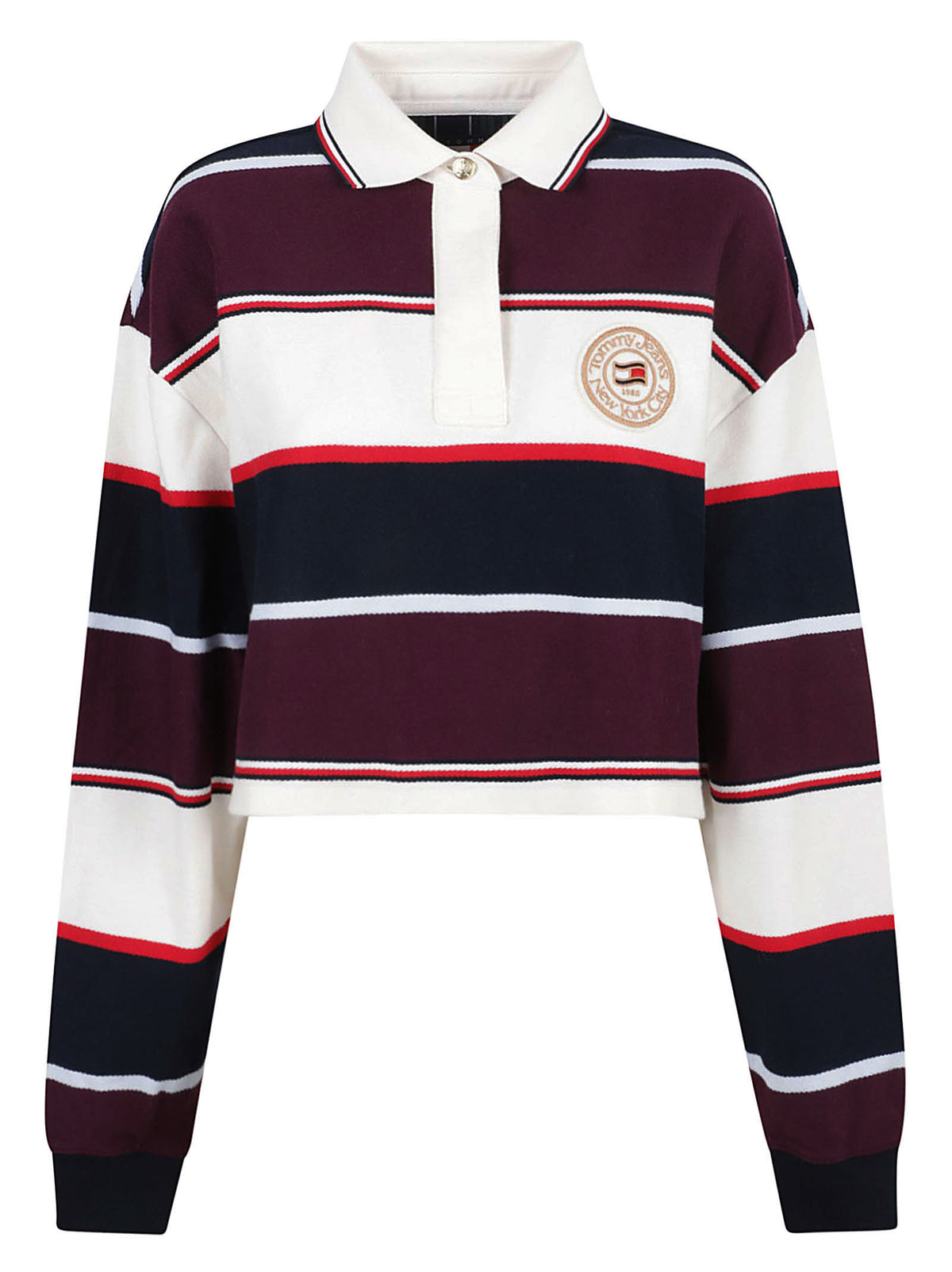 POLO DONNA TJW CRP STRIPE RUBGY - TOMMY JEANS<BR/> DW0DW23298 C1G DARK BLUE-STRIPE TOMMY HILFIGER 
