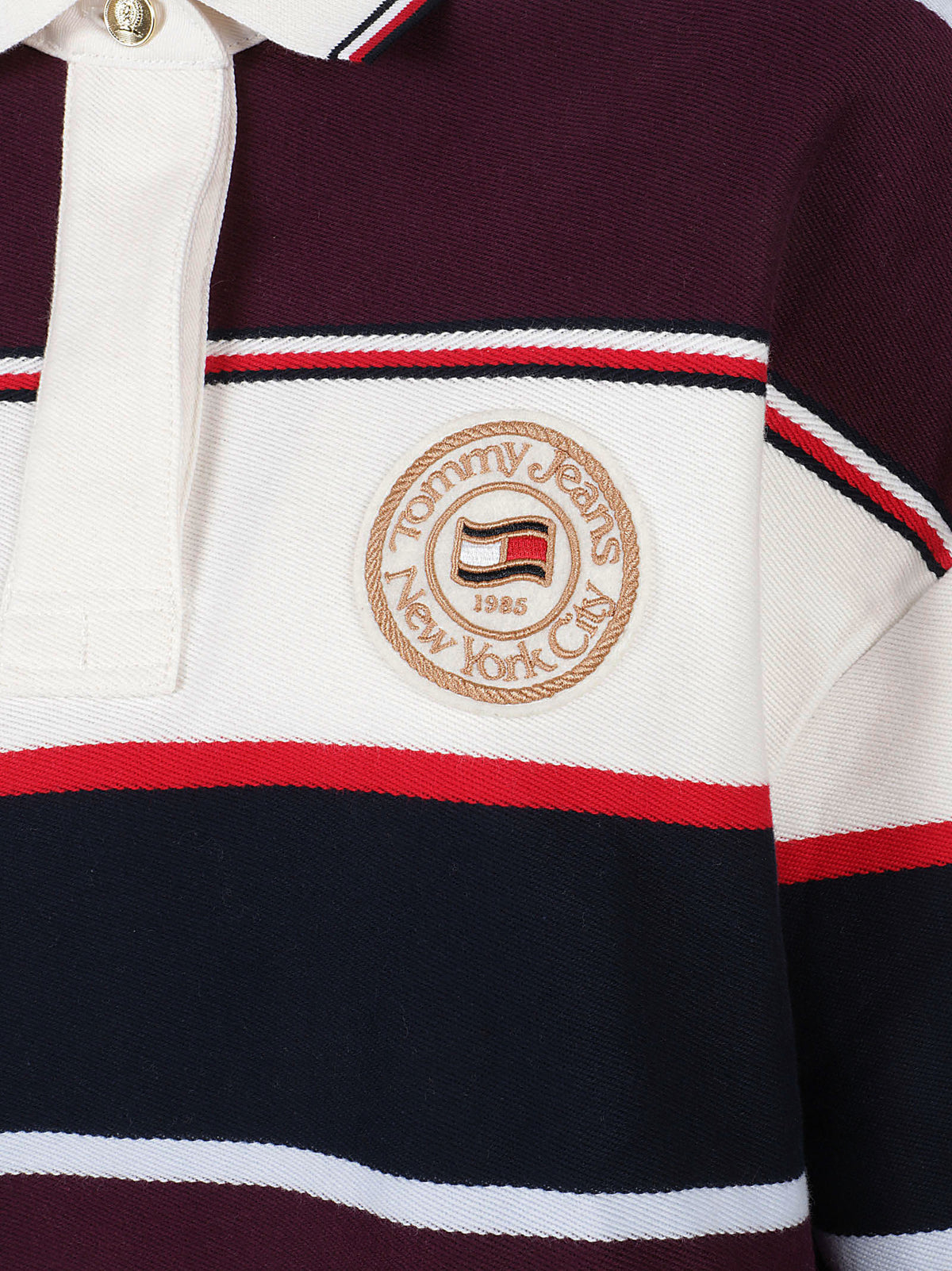 POLO DONNA TJW CRP STRIPE RUBGY - TOMMY JEANS<BR/> DW0DW23298 C1G DARK BLUE-STRIPE TOMMY HILFIGER 