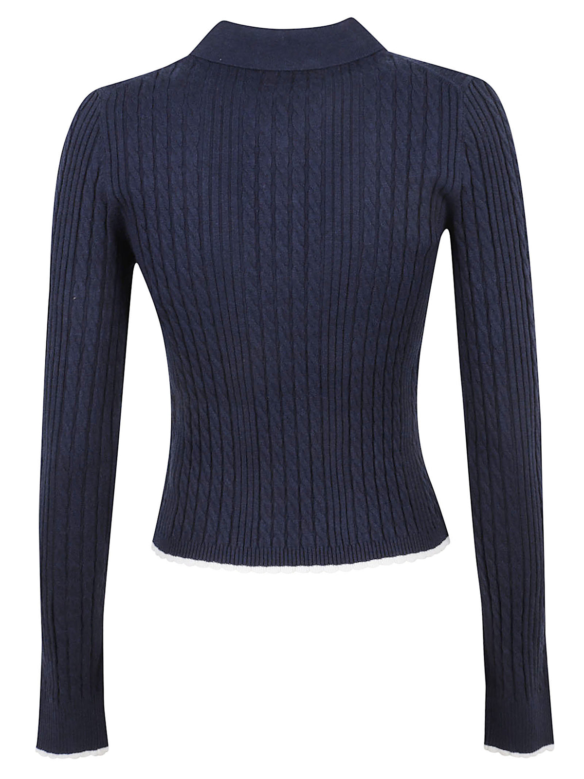 POLO IN MAGLIA DONNA TJW MICRO CABLE POLO - TOMMY JEANS DW0DW23354 C1G DARK BLUE TOMMY HILFIGER 