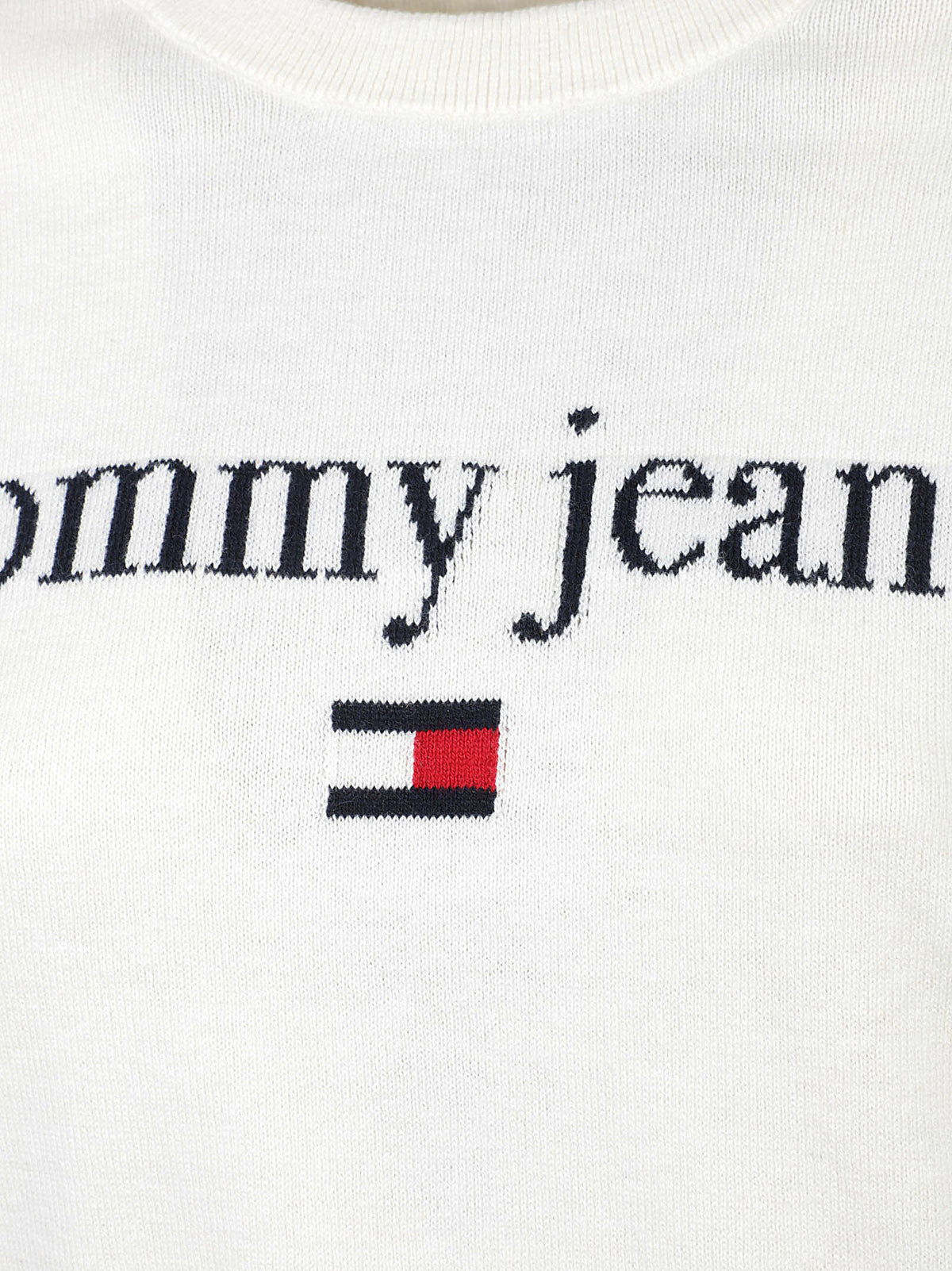 MAGLIONE GIROCOLLO DONNA  TJW ESSENTIAL LOGO - TOMMY JEANS DW0DW23356 YBH OFF WHITE TOMMY HILFIGER 