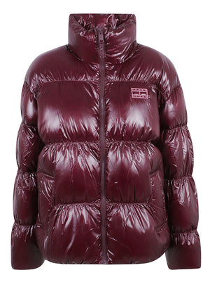 GIACCA DONNA IMBOTTITA TJW HIGH NECK SHINY PUFFER - TOMMY JEANS<BR/> DW0DW23423 V11 CALYPSO BERRY TOMMY HILFIGER 
