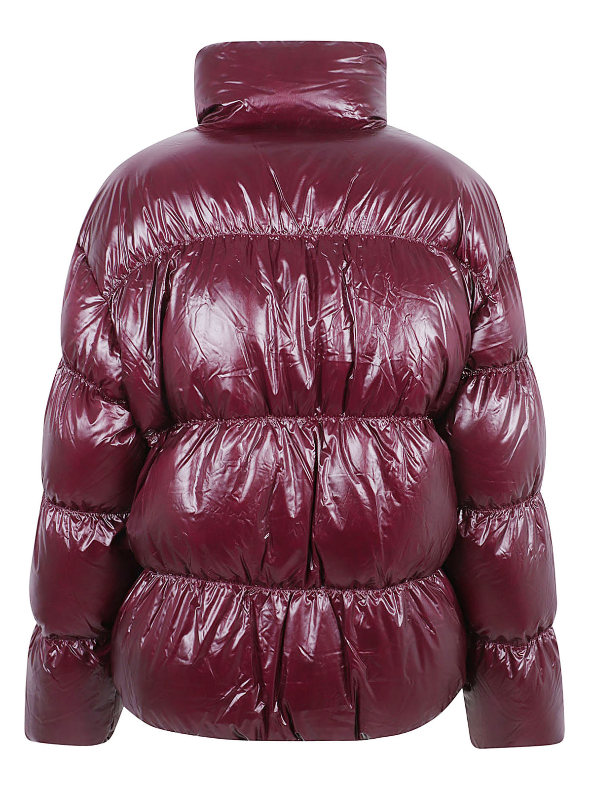 GIACCA DONNA IMBOTTITA TJW HIGH NECK SHINY PUFFER - TOMMY JEANS<BR/> DW0DW23423 V11 CALYPSO BERRY TOMMY HILFIGER 