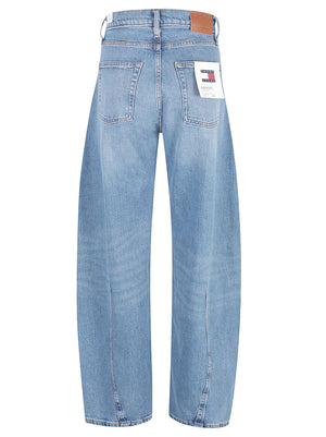 JEANS DONNA ELLA HIGH RISE BARREL - TOMMY JEANS<BR/> DW0DW23508 1A5 DENIM MEDIUM TOMMY HILFIGER 
