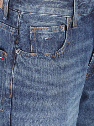 JEANS DONNA MIA MID RELAXED STRAIGHT - TOMMY JEANS<BR/> DW0DW23564 1BK DENIM DARK TOMMY HILFIGER 
