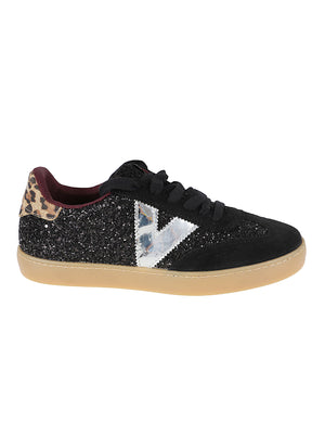 SNAKERS DONNA BERLÍN CICLISTA GLITTER - VICTORIA <BR/> 1126223 NEGRO  VICTORIA 