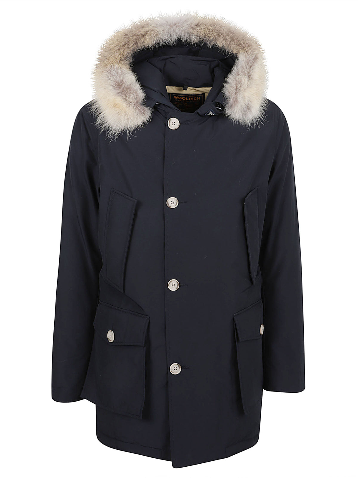 GIACCA UOMO CON CAPPUCCIO ARTIC PELLICCIA - WOOLRICH CFWOOU0482MBUT0001 MLB MELTON BLUE WOOLRICH 