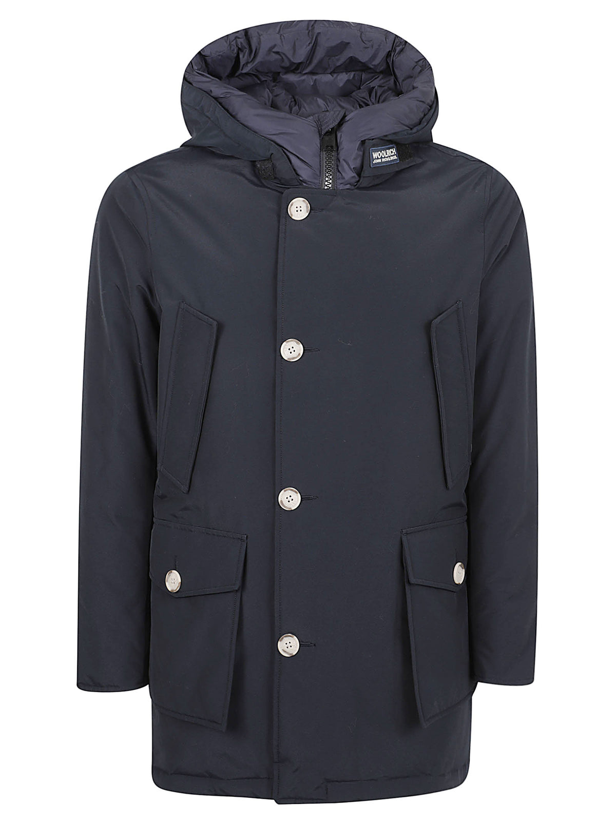 GIACCA UOMO CON CAPPUCCIO ARTIC - WOOLRICH CFWOOU0483MBUT0001 MLB MELTON BLUE WOOLRICH 