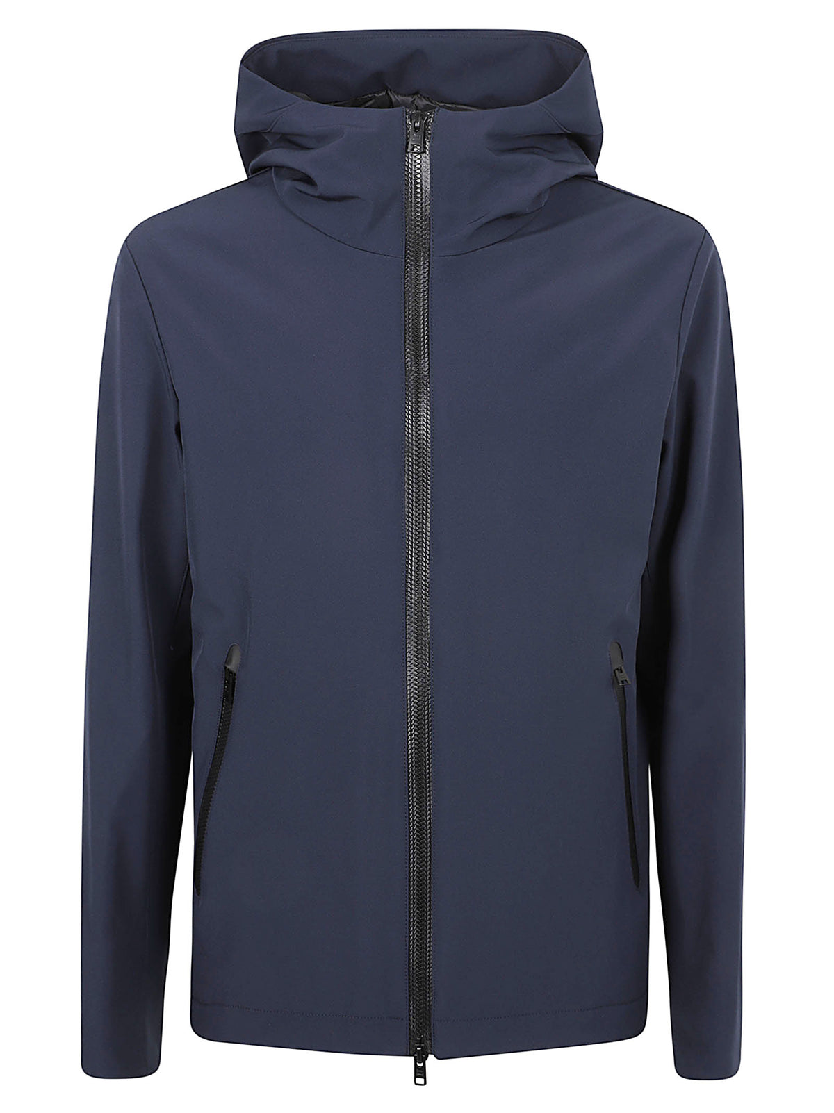 GIACCA UOMO CON CAPPUCCIO SOFT SHELL PACIFIC - WOOLRICH<BR/> CFWOOU1047MBUT3496 3989 MELTON BLUE WOOLRICH 