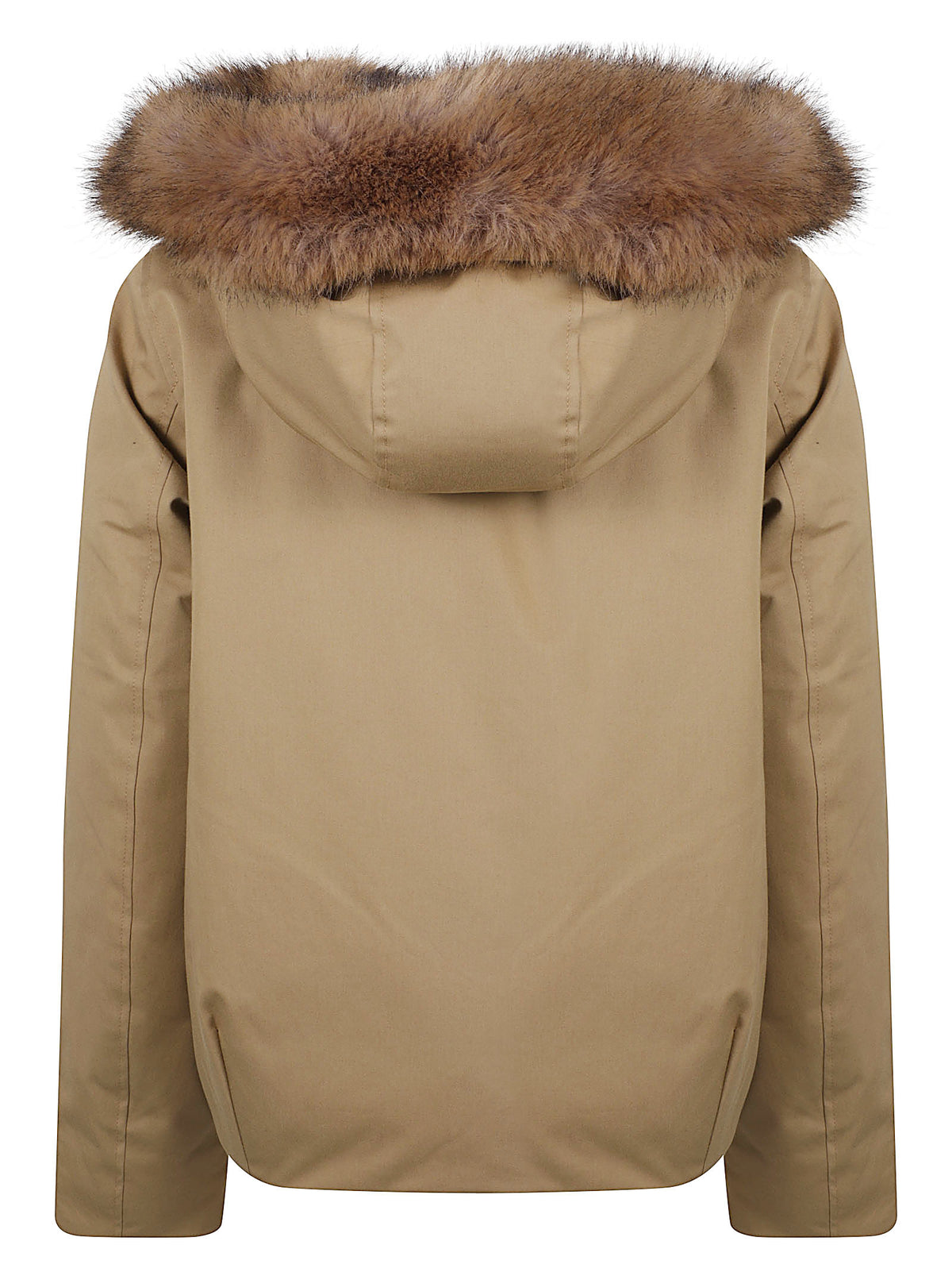 GIACCA DONNA BEST COTTON FAUX FUR SHORT PARKA - WOOLRICH<BR/> CFWWOU2237FRUT1974 8926 GOLD KHAKI WOOLRICH 