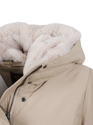GIACCA DONNA BOULDER FAUX FUR PARKA - WOOLRICH CFWWOU2265FRUT0001 OXT Oxford Tan WOOLRICH 