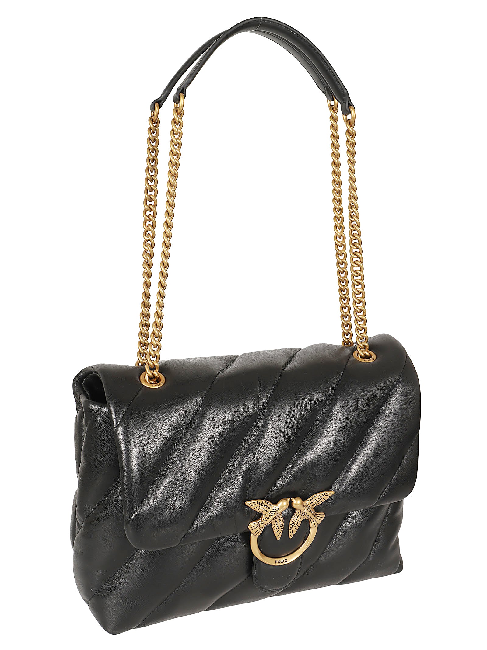 Borsa donna 100037 A0F2Z99Q NERO-ANTIQUE GOLD PINKO 