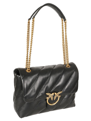 Borsa donna 100037 A0F2Z99Q NERO-ANTIQUE GOLD PINKO 