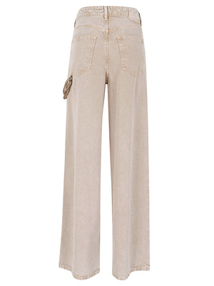 Jeans donna 104601 A33RC88 BEIGE-MACROCISTIDE PINKO 