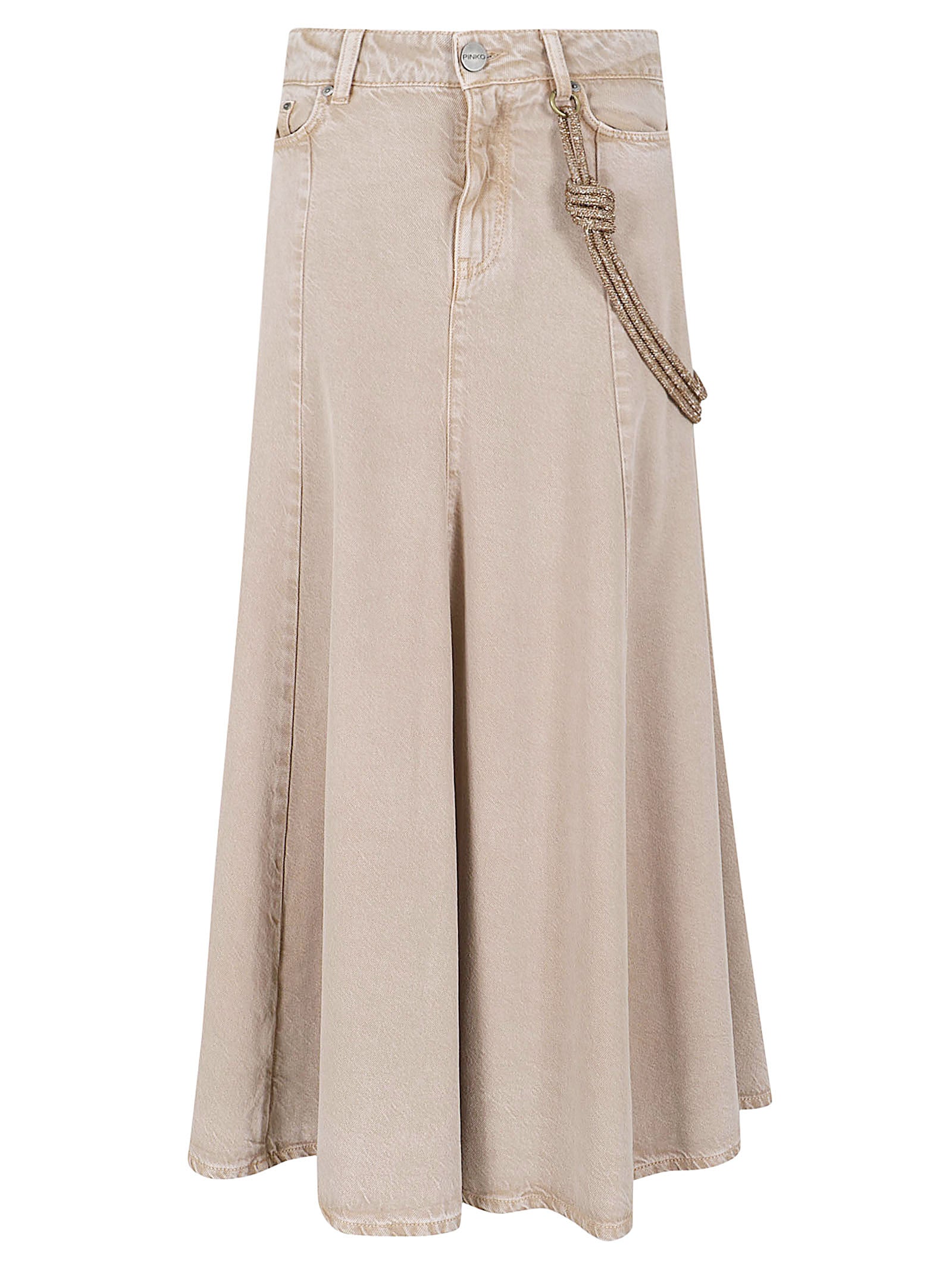 Gonna lunga donna 104647 A33RC88 BEIGE-MACROCISTIDE PINKO 