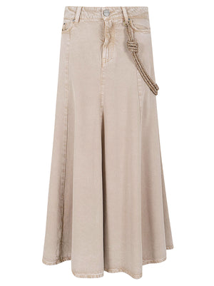 Gonna lunga donna 104647 A33RC88 BEIGE-MACROCISTIDE PINKO 