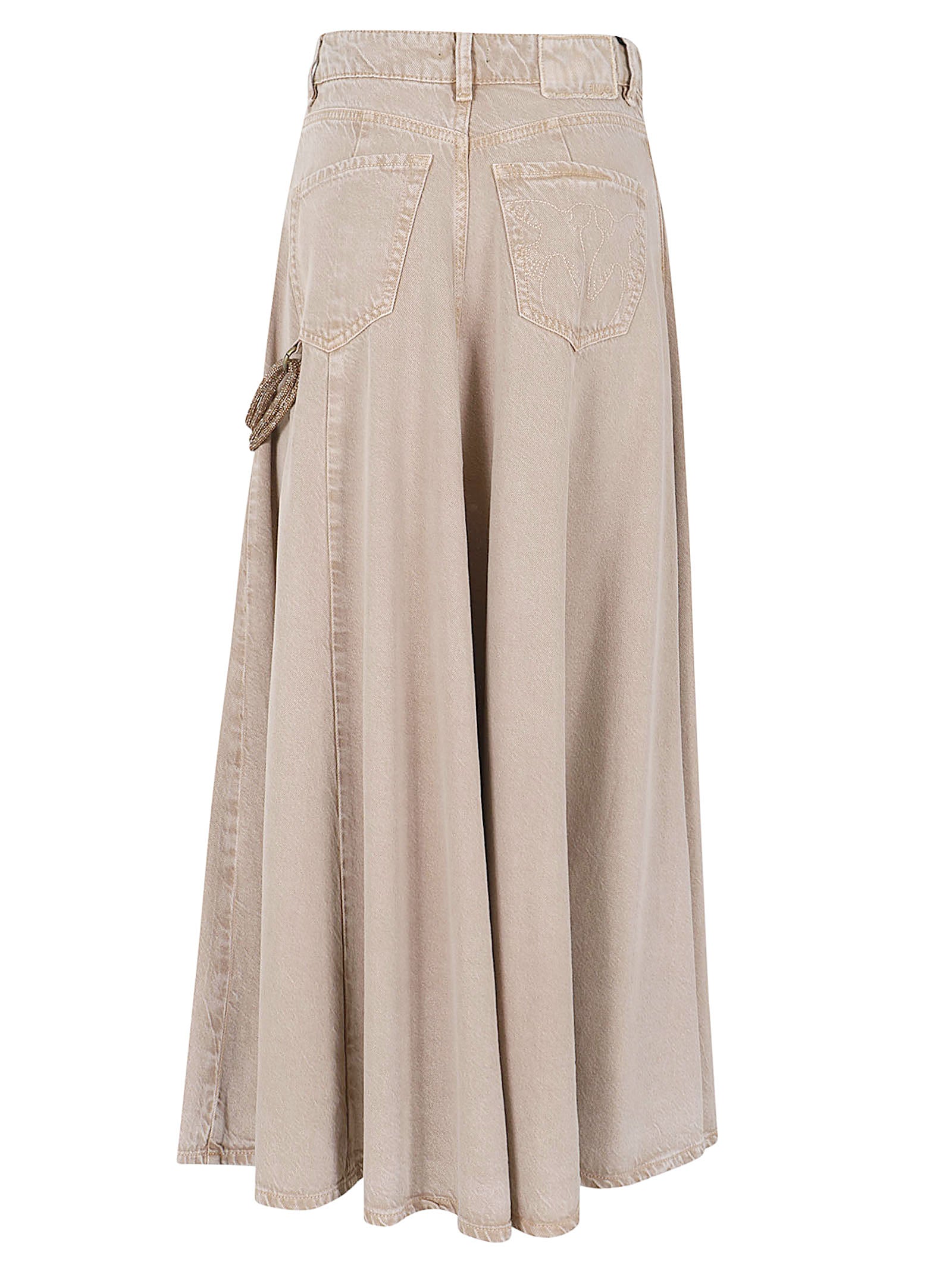 Gonna lunga donna 104647 A33RC88 BEIGE-MACROCISTIDE PINKO 