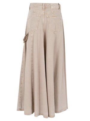 Gonna lunga donna 104647 A33RC88 BEIGE-MACROCISTIDE PINKO 