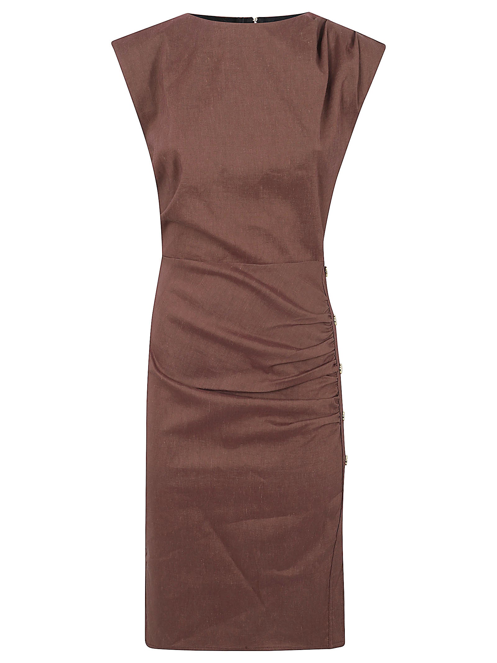 Abito lungo donna 106521 A34IL78 MARRONE TERRA X PIANTE PINKO 