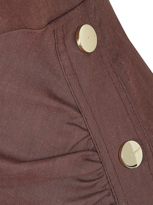 Abito lungo donna 106521 A34IL78 MARRONE TERRA X PIANTE PINKO 