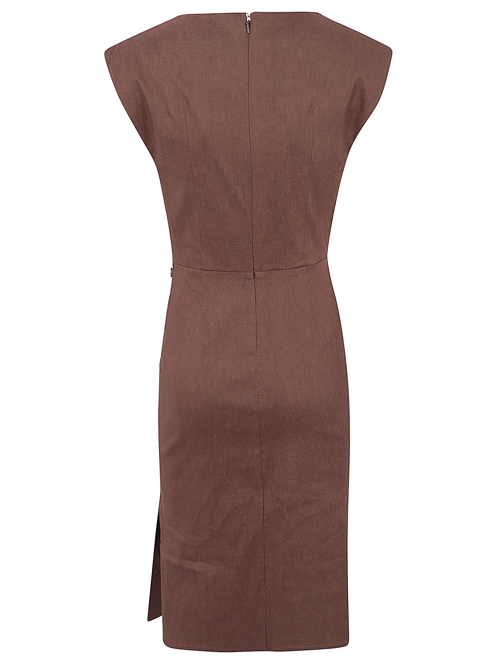 Abito lungo donna 106521 A34IL78 MARRONE TERRA X PIANTE PINKO 