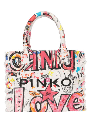 Borsa donna 106673 A3B6ZW0Q BIANCO-MULTICOLOR PINKO 