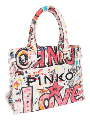 Borsa donna 106673 A3B6ZW0Q BIANCO-MULTICOLOR PINKO 