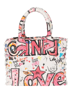Borsa donna 106673 A3B6ZW0Q BIANCO-MULTICOLOR PINKO 