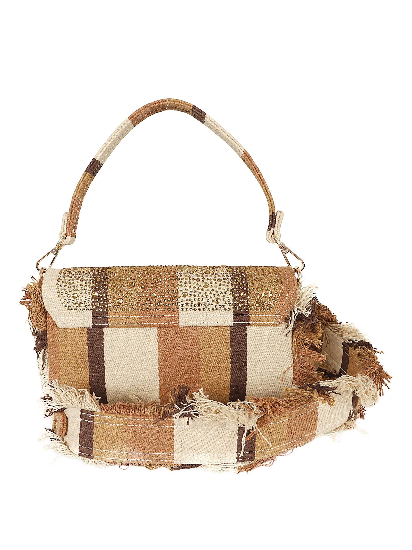 Borsa donna CASABLANCA SHOULDER STRIPES BROWN  RUE MADAM 