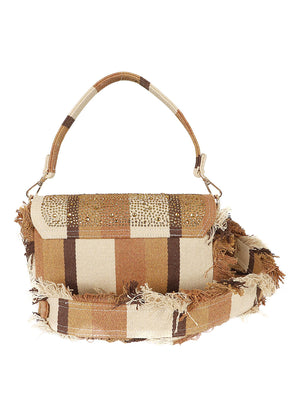 Borsa donna CASABLANCA SHOULDER STRIPES BROWN  RUE MADAM 