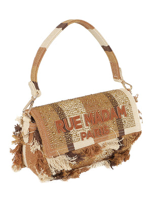 Borsa donna CASABLANCA SHOULDER STRIPES BROWN  RUE MADAM 