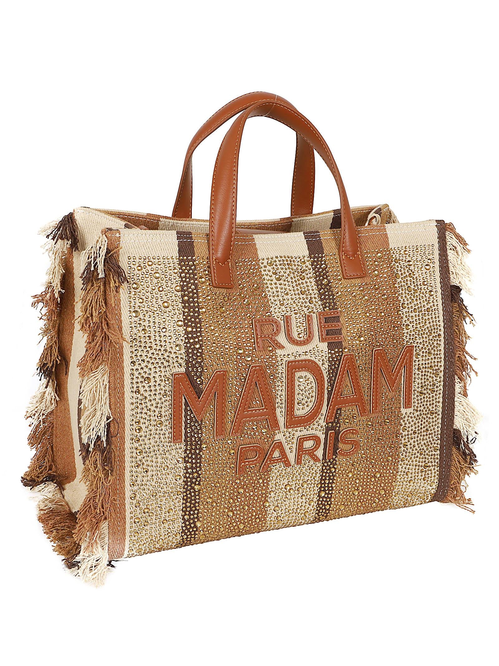 Borsa donna CASABLANCA TOTE STRIPES BROWN  RUE MADAM 