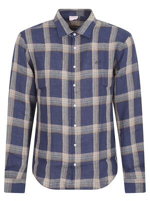 Camicia uomo S36113 0716 NAVY BLUE-BEIGE SUN68 