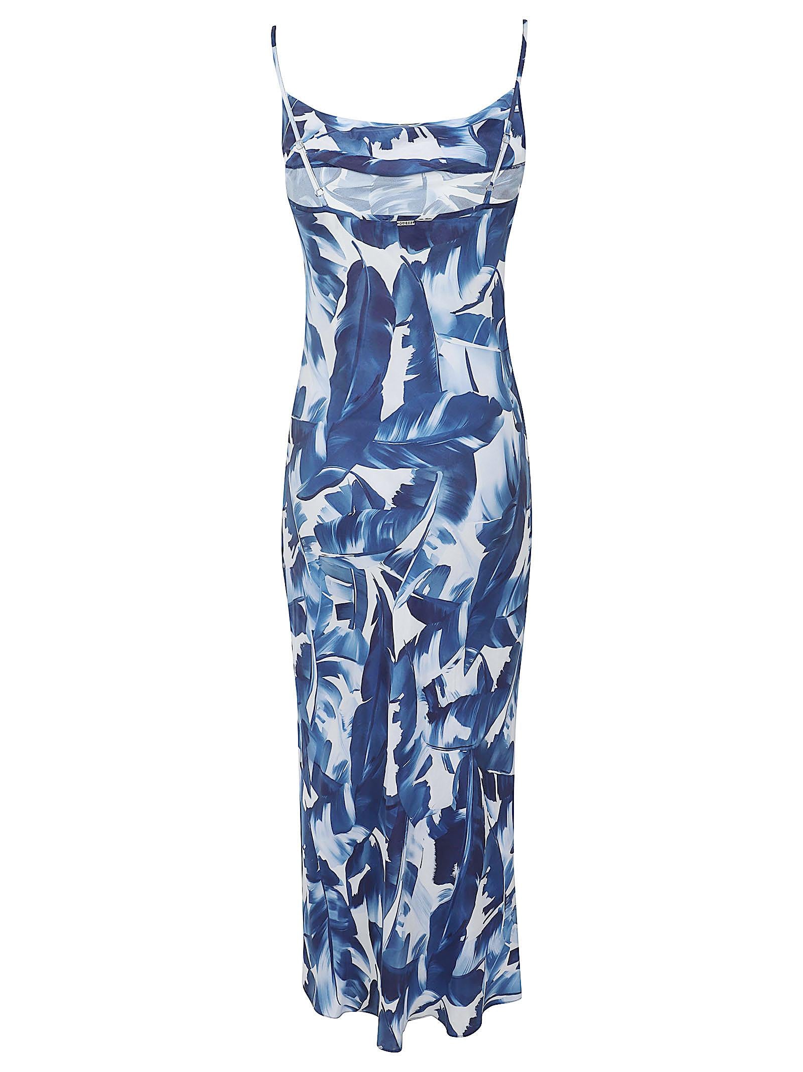 Abito lungo donna<BR/> W6GK94W2266 PMIB FEATHERED FOLIAGE PR GUESS 