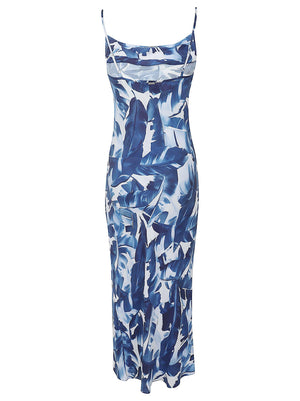 Abito lungo donna<BR/> W6GK94W2266 PMIB FEATHERED FOLIAGE PR GUESS 