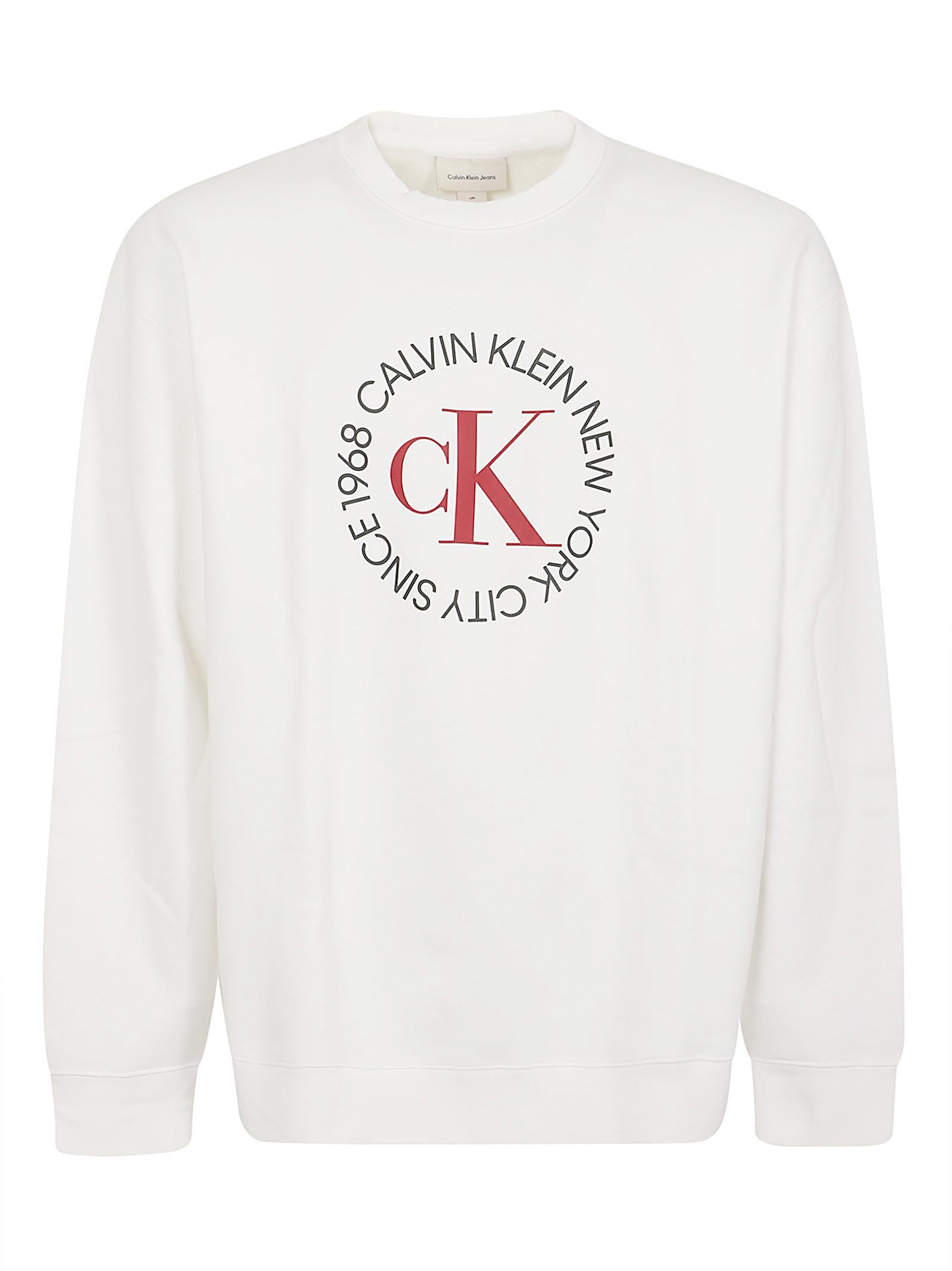 Felpa uomo LV14RE250G YAF BRIGHT WHITE CALVIN KLEIN 