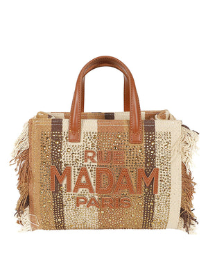 Borsa donna CASABLANCA MINI TOTE STRIPES BROWN  RUE MADAM 