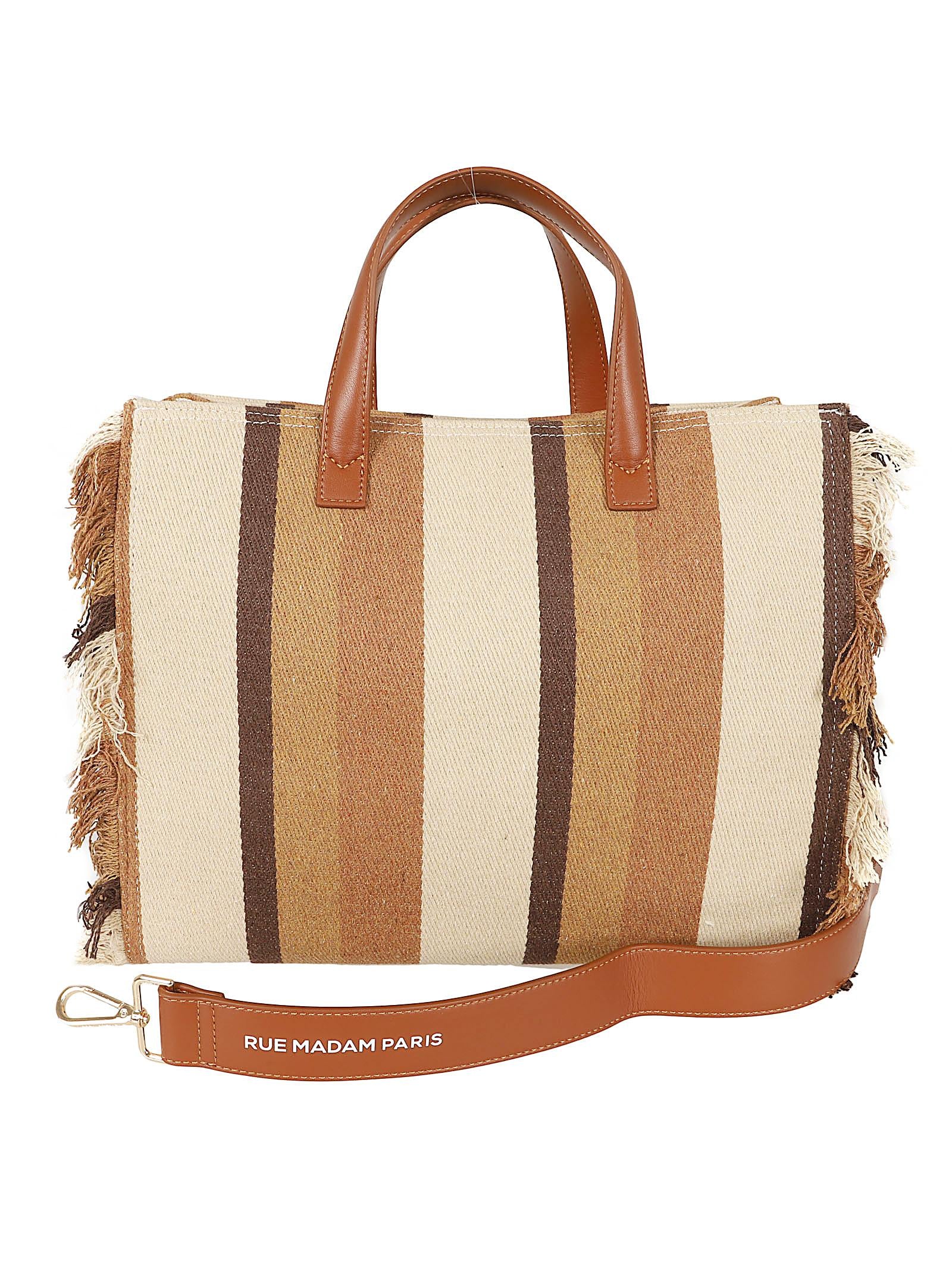 Borsa donna CASABLANCA TOTE STRIPES BROWN  RUE MADAM 