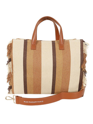Borsa donna CASABLANCA TOTE STRIPES BROWN  RUE MADAM 