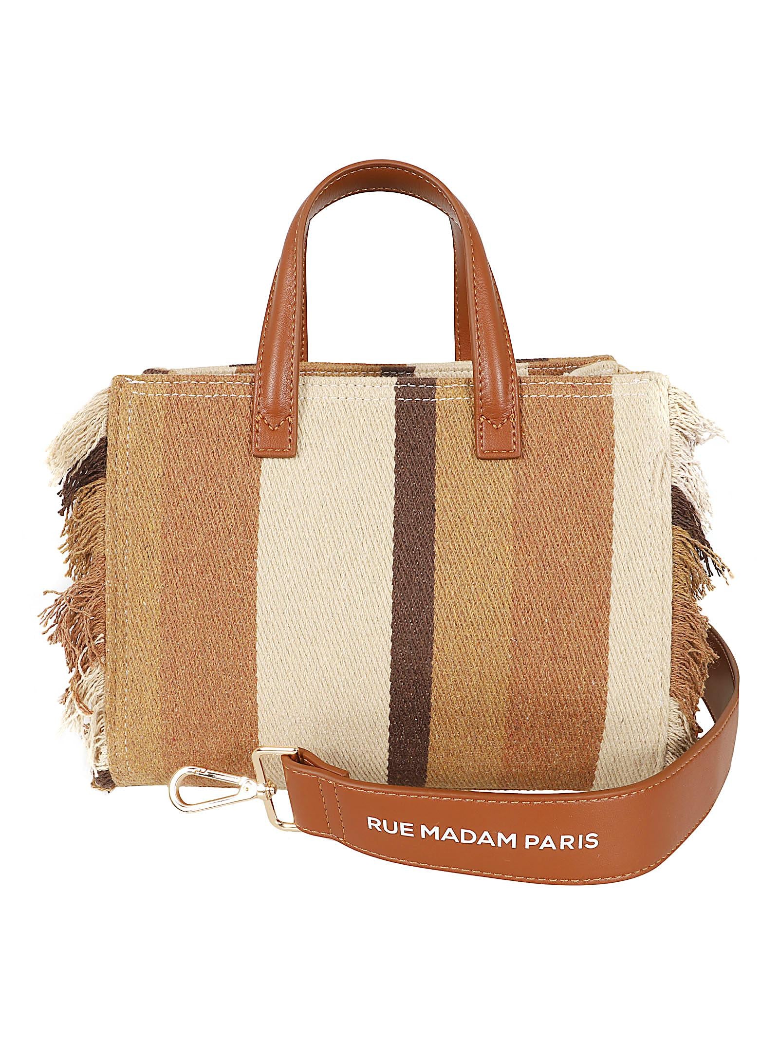 Borsa donna CASABLANCA MINI TOTE STRIPES BROWN  RUE MADAM 