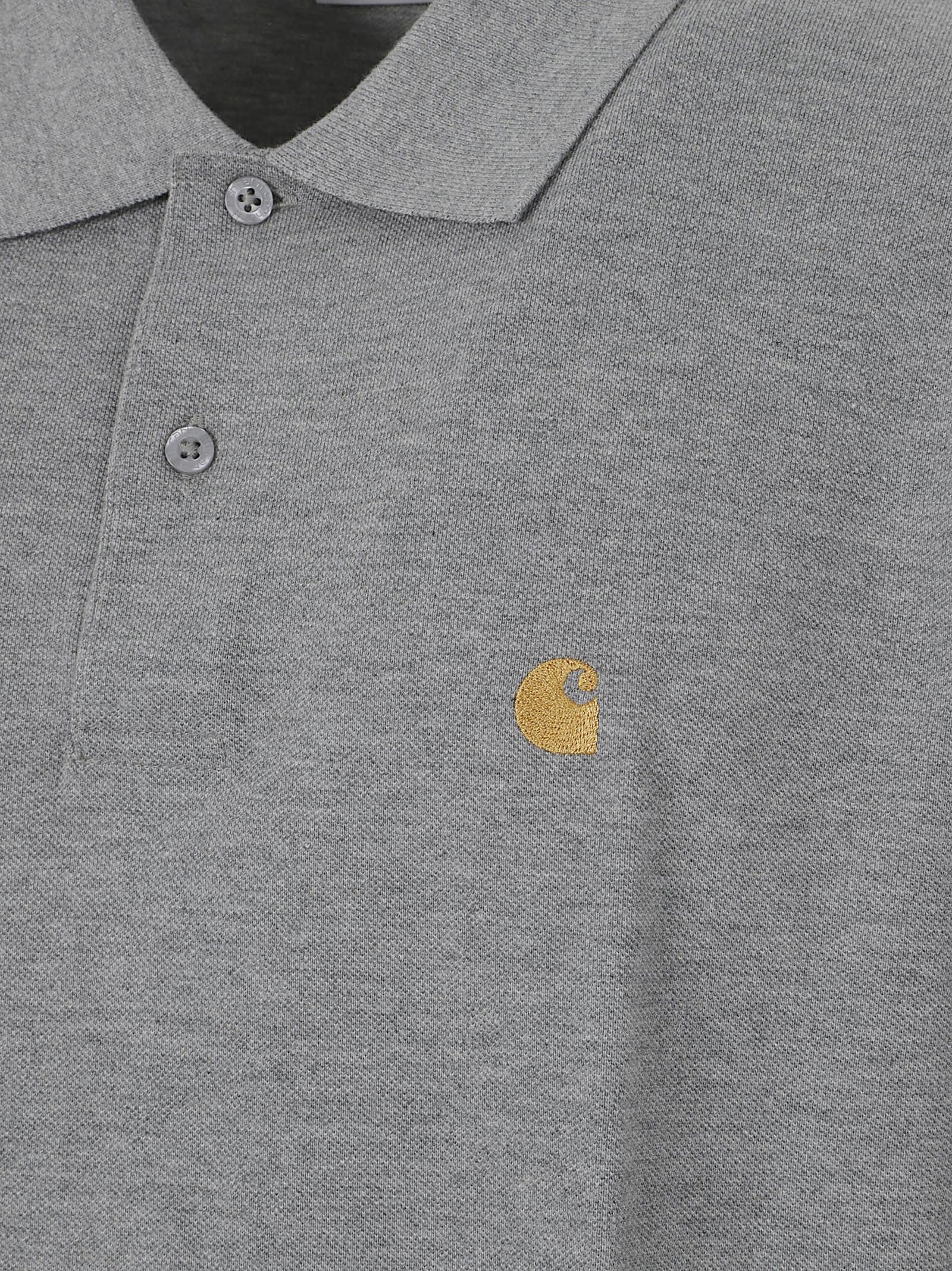 POLO UOMO I023807 GREY HEATHER-GOLD  CARHARTT 
