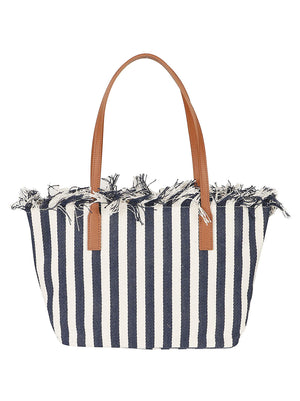 Borsa donna CITY BAG MID FRINGE 01768L HB STRIPES 61 EMB  MC 2 