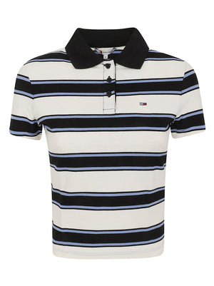 Polo donna DW0DW21931 0FB ECRU-MULTI STRIPE TOMMY HILFIGER 