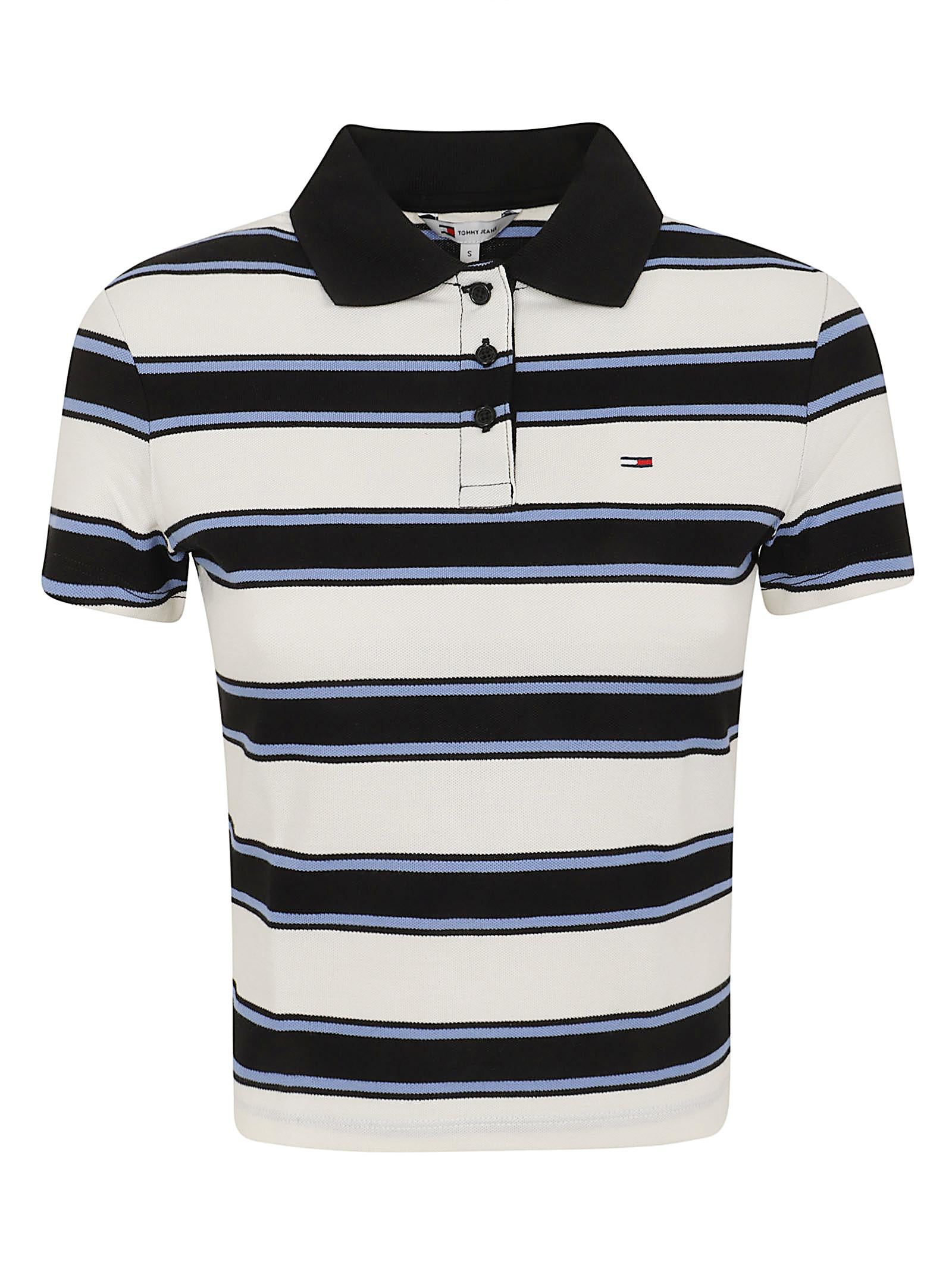 Polo donna DW0DW21931 0FB ECRU-MULTI STRIPE TOMMY HILFIGER 