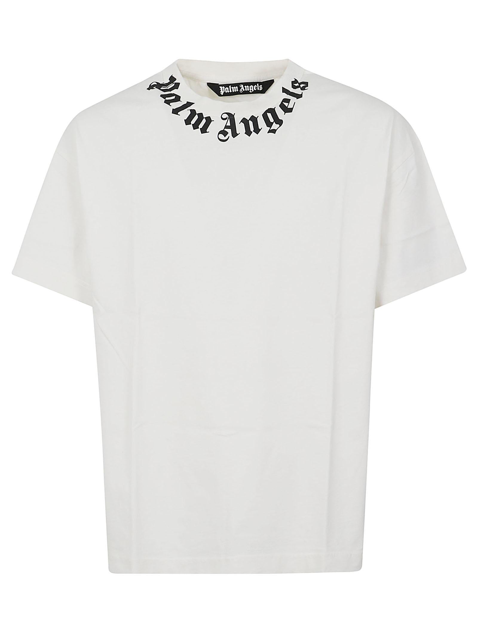 Maglietta uomo manica corta PMAA109S26JER008 0310 OFF WHITE-BLACK PALM ANGELS 