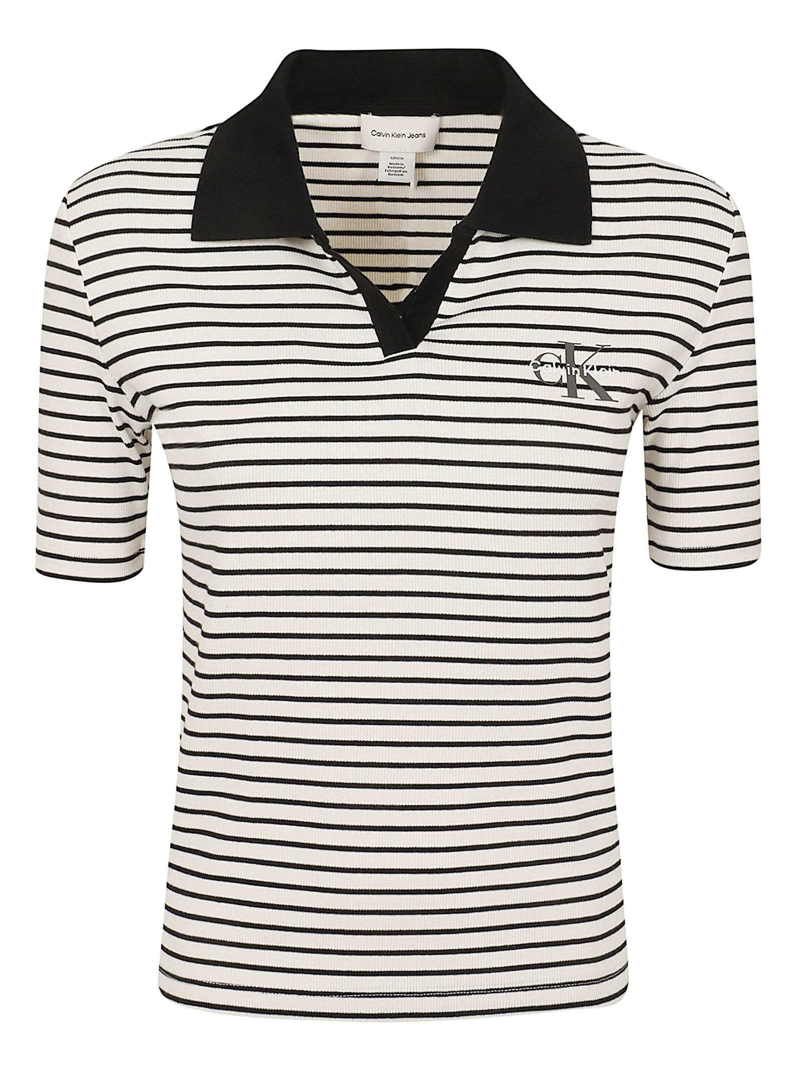 Polo donna LV047F835G XDY BLACK STRIPE CALVIN KLEIN 