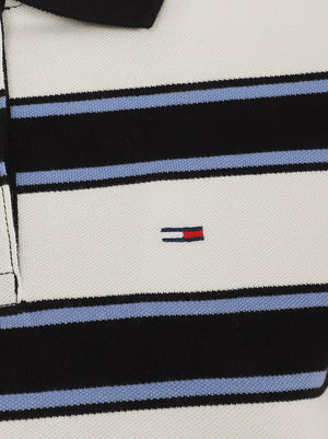 Polo donna DW0DW21931 0FB ECRU-MULTI STRIPE TOMMY HILFIGER 