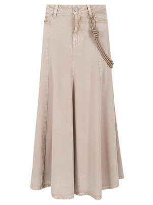 Gonna lunga donna 104647 A33RC88 BEIGE-MACROCISTIDE PINKO 