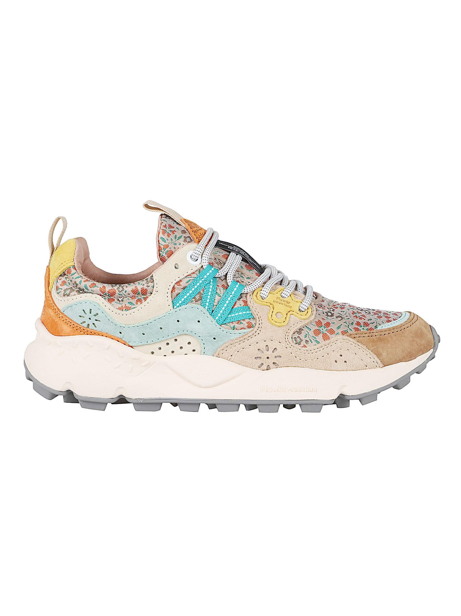 Scarpa donna in suede 2017817 CHESTNUT-LIGHT BLUE-ORANGE  FLOWER MOUNTAIN 