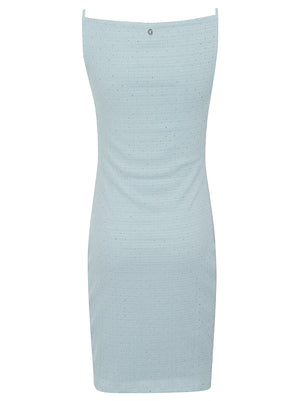 Abito stretch donna W6GKA1K3488 F7YG MISTY TEAL MULTI GUESS 